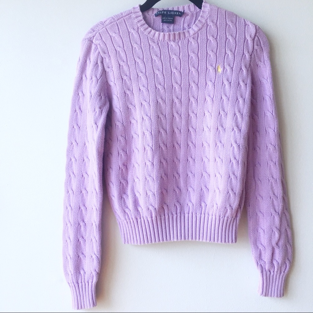 ➖Ralph Lauren➖Lavender Cable Knit Sweater SMALL